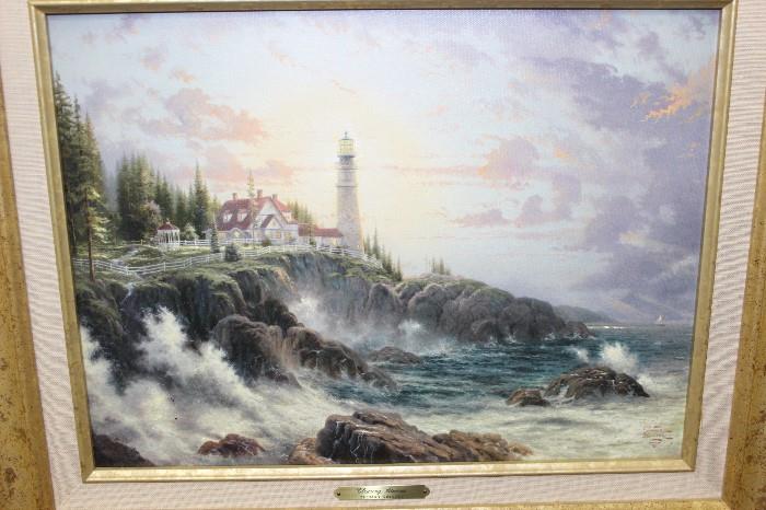 Thomas Kinkade "Clearing Storm", canvass 1-1999, certificate of authenticity. 12x16.