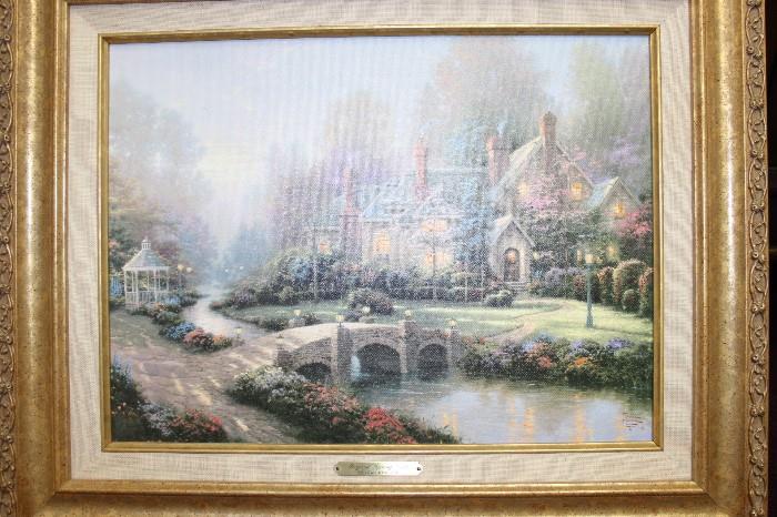 Thomas Kinkade "Beyond Spring Gate ", canvass       11-1999, certificate of authenticity. 12x16.