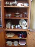 Various glassware, plates, crock pot etc.