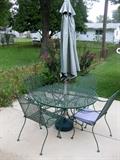Patio set and umbrella