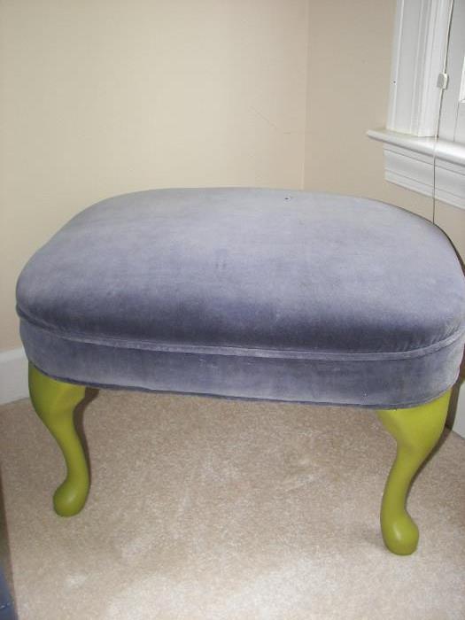 custom painted and upholstered ottoman