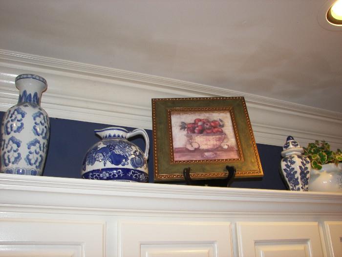 and more blue and white pottery