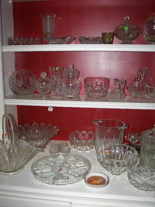 large collection of vintage glass
