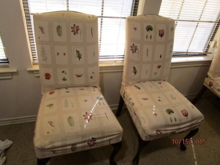 4 Cloth covered chairs - seats well with game/round table