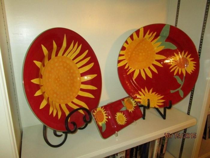Sunflower platters & Serving piece.