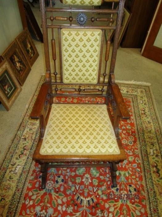 Rocking Chair.....made it's way to Texas from Kentucky in a covered wagon.  Excellent condition.  Beautiful chair.