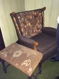 Antique stool and vintage chair
