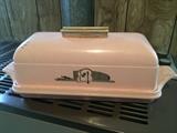 Pink plastic bread keeper