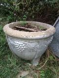 Pair large concrete planters