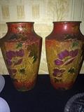 Painted glass vases