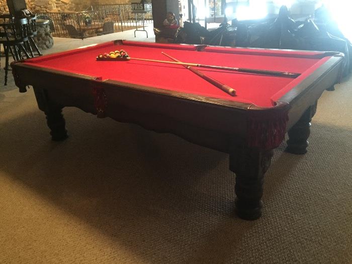Pool table carved beautiful
8 foot