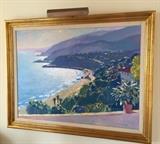 "Malibu Coastline" Original Oil on Canvas by Ramon Moscardo, 1985