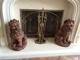 Pr. Antique Belgian Guard Dog Statues