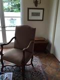Antique Mohair Upholstered Arm Chair