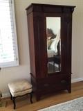 Oak Art Deco Mirrored Armoire, c. late 19th to early 20th, English