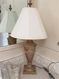 Gilt Lamp with Silk Shade
