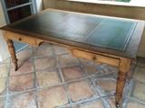 Antique Pine Desk with Leather Top