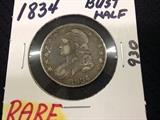 Rare 1834 Bust Half