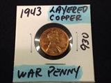 1943 Layered Copper War Penny