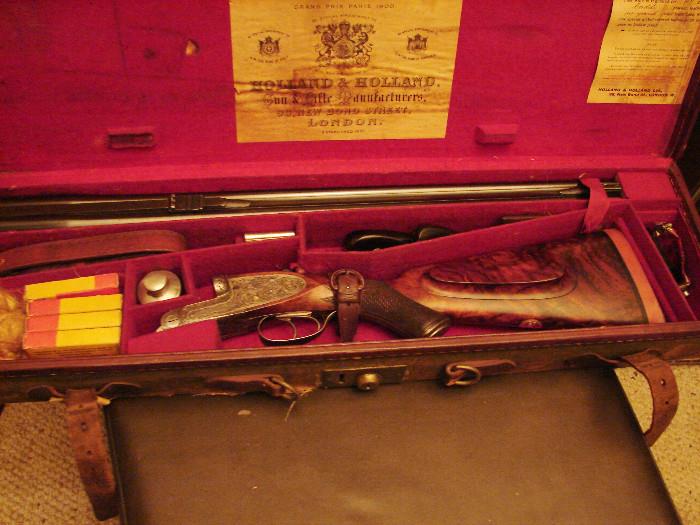 Holland and Holland Royal Ejector side by side double rifle. 26", .375. EX Nitro Proofing DT extractors, marked 1936. Serial #19302