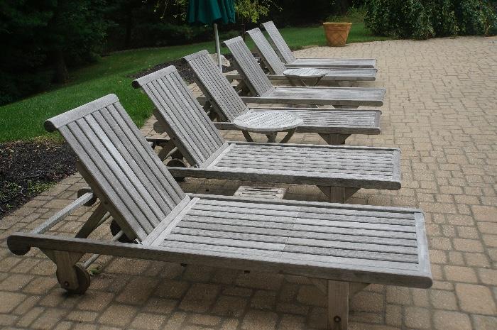 Teak Outdoor Reclining Chairs