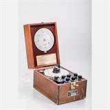 LOT 43 - A 'Pyrotest' Potentiometer
Dimensions: H: 12 3/8 W: 9 D: 8 1/2 in.
Est: $80-120

Description A 'Pyrotest' Potentiometer by Technique Associates, Mid-20th Century. Used to measure thermocouple voltages and thus to measure temperatures with a high degree of accuracy.
