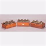 LOT 79 - A Group of Three Resistance Decade Boxes
Dimensions: H: 9 3/4 W: 5 1/2 D: 3 in.
Est: $80-120

Description A Group of Three Resistance Decade Boxes, Late 19th/Early 20th Century. One labeled Queen and Co. 
 

Proceeds to benefit the Case Western Reserve University Dayton Miller Scholarship Fund.