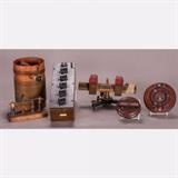 LOT 84 - A Circular Ring Coil
Dimensions: H: 15 5/8 W: 5 D: 3 7/8 in.
Est: $150-250

Description A Circular Ring Coil by Central Scientific Co., Chicago, Inspected on 11-2-1933. Together with a Momentary Contact Laboratory Switch (Early 20th Century); a Flat Solenoid with a 3 x 3/8 inch wide opening; a Wooden Horizontal Optical Bench Style Stand with Brass Centimeter Scale Labeled Dr. Stoher & Son, Leipzig (Late 19th/Early 20th Century); a Variable Inductance (Mid-20th Century); and a General Radio Corp. Resistance Decade Box (Mid-20th Century).
 
 

Proceeds to benefit the Case Western Reserve University Dayton Miller Scholarship Fund.