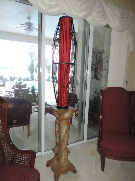 Tall Red Decor on Stand