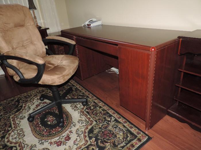 Office Desk with Chair, Small Rug