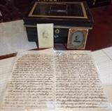 16  War Time Civil War Letters with Tin Type and deeds and courting Letters and Oil Painting. To Be sold as one group!