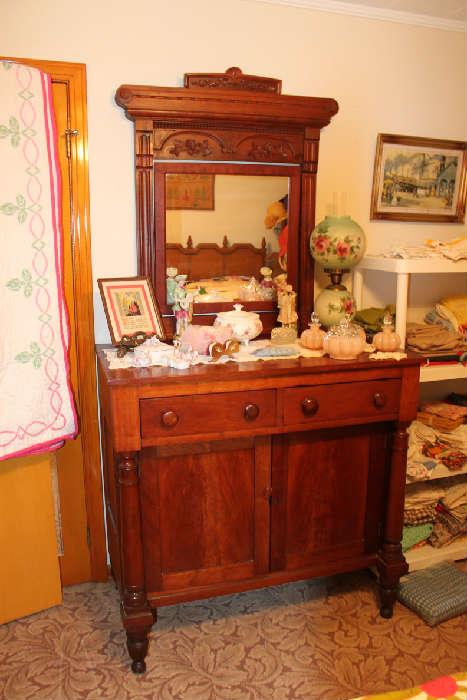 Mahogany Dresser, nice, Dresser Set, Linens
