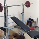 Weight bench plus weights