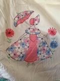 Vintage Bed Cover with Ruffled Edge - Sunbonnet Ladies in 30's fabrics