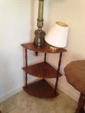 Corner Table and Lamps