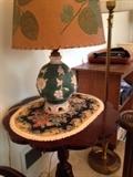 Scalloped Table and Decorative Lamp