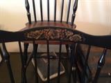 Set of 4 Colonial Stenciled back chairs