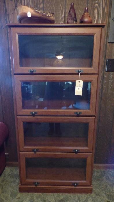 Reproduction lawyer's bookcase with glass doors