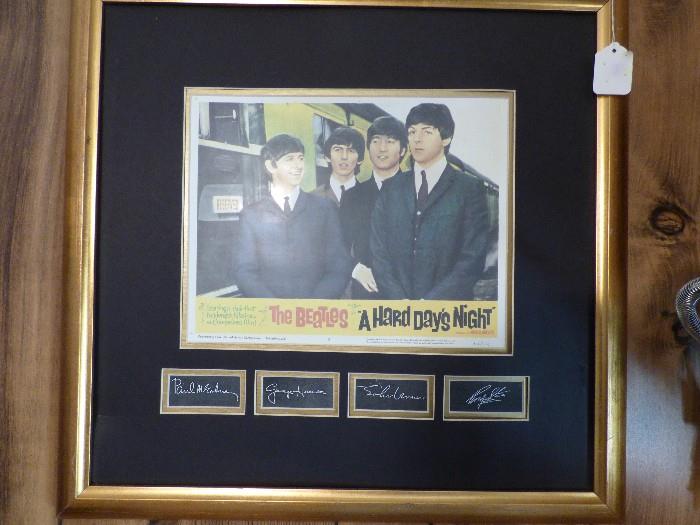 Framed The Beatles "A Hard Days Night" 1964 theater display