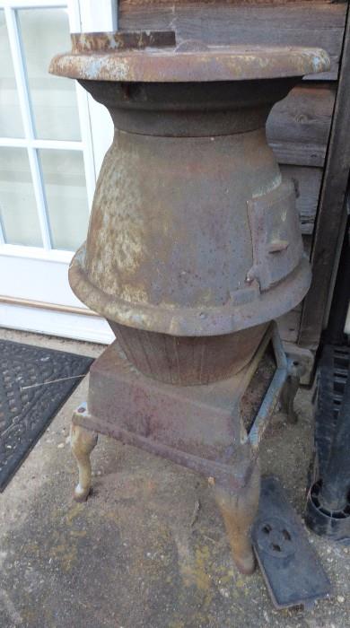 Old cast iron potbelly stove