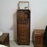 Lingerie chest with attached mirror.  Blanket chest to the right of the Lingerie chest is not for sale, family kept it.