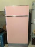 pink, working refrigerator, vintage