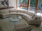 Thayer Coggin circular sofa sectional designed by Milo Baughman. In original upholstery.