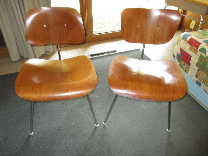 Vintage Eames bent plywood dining chairs