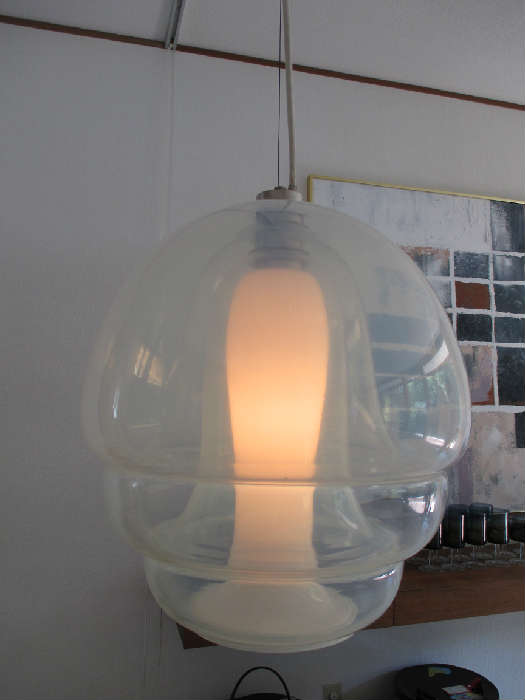 Vintage hanging glass lamp by Carlo Nason for Mazzega Italy