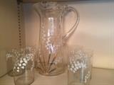 Antique Water Pitcher and Glasses
