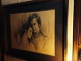 Leo Jansen iconic 1970's pencil drawing, signed, matted and in original frame!