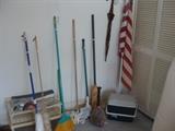 Flags, Brooms, Mops, Thermos Cooler