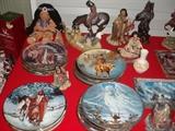 Indian Motif Plates and Figurines