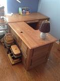 Solid Oak L-Shape Desk
